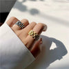 Exaggerated Geometric Thick Band Ring In Stainless Steel With Electroplated Gold Finish Unisex Statement Jewelry