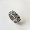 Exaggerated Geometric Thick Band Ring In Stainless Steel With Electroplated Gold Finish Unisex Statement Jewelry