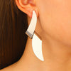Exaggerated Glossy Twisted Tassel Geometric Iron Earrings For Women With Electroplating