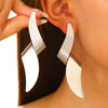 Exaggerated Glossy Twisted Tassel Geometric Iron Earrings For Women With Electroplating