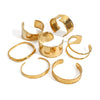 Exaggerated Gold Opening Bracelet In Stainless Steel With Geometric Style And Electroplating