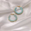 Exaggerated Gradient Color Retro Ins Style Cshaped Acrylic Inlaid Resin Hoop Earrings