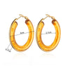 Exaggerated Gradient Color Retro Ins Style Cshaped Acrylic Inlaid Resin Hoop Earrings