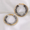 Exaggerated Gradient Color Retro Ins Style Cshaped Acrylic Inlaid Resin Hoop Earrings