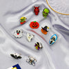 Exaggerated Halloween Luminous Acrylic Brooch With Funny Led Cartoon Ghost Bat Pumpkin Head Badge Electroplated Costume Accessories
