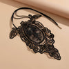 Exaggerated Handmade Alloy Pendant Ribbon Fabric Necklace With Flower Animal Zodiac Geometric Pattern For Women