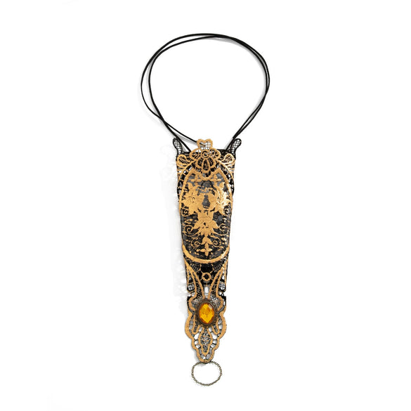 Exaggerated Handmade Alloy Pendant Ribbon Fabric Necklace With Flower Animal Zodiac Geometric Pattern For Women