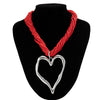 Exaggerated Heart Shape Alloy Beaded Women'S Pendant Necklace