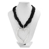 Exaggerated Heart Shape Alloy Beaded Women'S Pendant Necklace