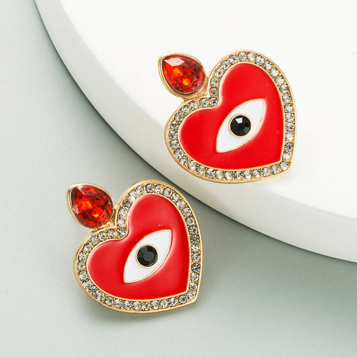 Fashion Eye Diamond Alloy Artificial Gemstones Earrings