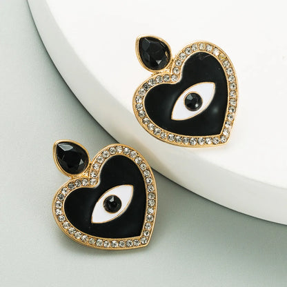 Fashion Eye Diamond Alloy Artificial Gemstones Earrings