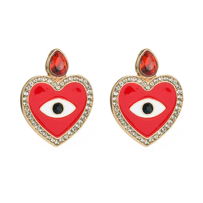 Fashion Eye Diamond Alloy Artificial Gemstones Earrings