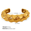 Exaggerated Heavy Industry Irregular Lava Texture Open 316L Stainless Steel Bracelet For Women With Electroplating Treatment And Geometric Style