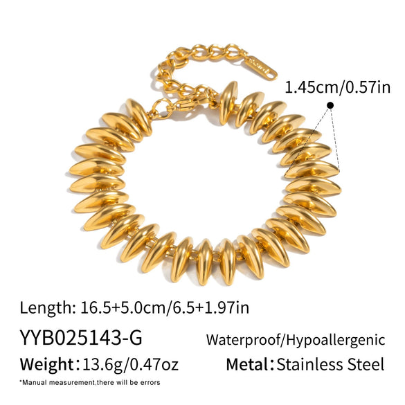 Exaggerated Heavyduty Handmade Stainless Steel Electroplated Bullet Necklace And Bracelet Jewelry Accessories For Women