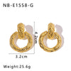 Exaggerated High End Circle Stainless Steel Women's Earrings With Geometric Design And 18K Vacuum Plating In Furnace
