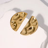 Exaggerated High Level Sense Geometric Semicircle Stainless Steel Electroplated Earrings For Women