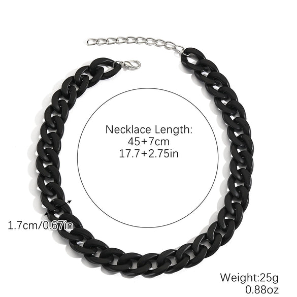 Exaggerated Hiphop Acrylic Ochain Necklace With Electroplating Treatment