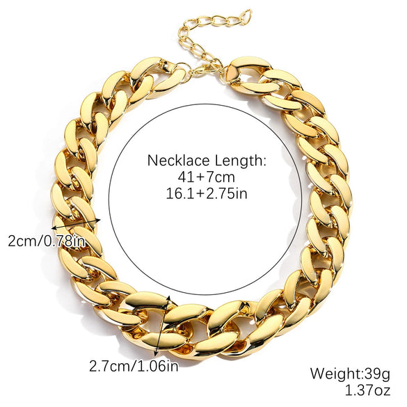Exaggerated Hiphop Acrylic Ochain Necklace With Electroplating Treatment