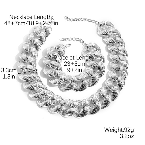 Exaggerated Hiphop Acrylic Ochain Necklace With Electroplating Treatment