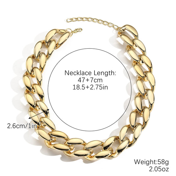 Exaggerated Hiphop Acrylic Ochain Necklace With Electroplating Treatment