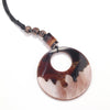 Exaggerated Hollow Acrylic Resin Pendant Necklace With Leather Rope Chain For Women