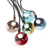 Exaggerated Hollow Acrylic Resin Pendant Necklace With Leather Rope Chain For Women