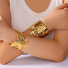 Exaggerated Hollow Flower Starfish Leaf Opening Women's Bracelet In Titanium And Stainless Steel With 18K Furnace Vacuum Plating