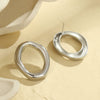 Exaggerated Hollow Irregular Circle Stainless Steel 18K Electroplated Women's Earrings
