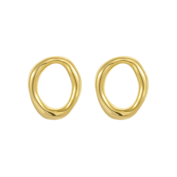 Exaggerated Hollow Irregular Circle Stainless Steel 18K Electroplated Women's Earrings