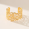Exaggerated Hollow Leaves Open Stainless Steel 18K Electroplated Titanium Bracelet Fashion Geometric Style