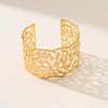 Exaggerated Hollow Leaves Open Stainless Steel 18K Electroplated Titanium Bracelet Fashion Geometric Style