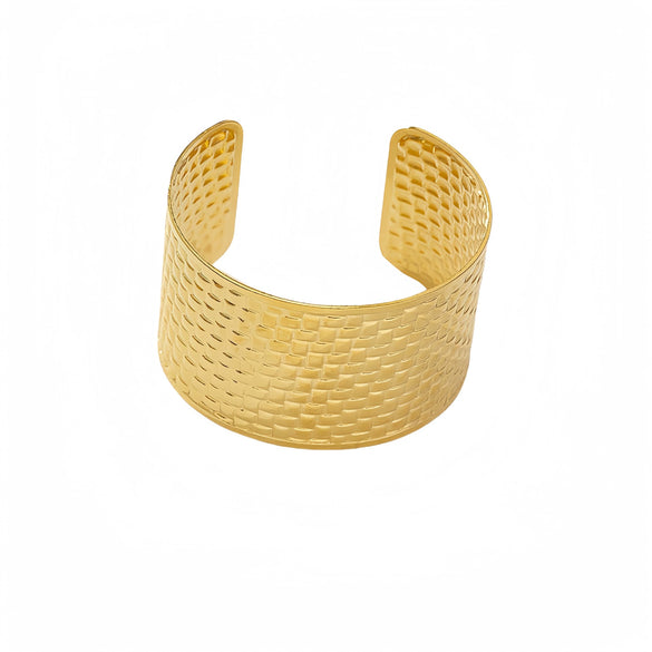 Exaggerated Hollow Leaves Open Stainless Steel 18K Electroplated Titanium Bracelet Fashion Geometric Style