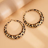 Exaggerated Hot Girl Style Leopard Print Geometric Metal Earrings For Women With Electroplating