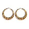 Exaggerated Hot Girl Style Leopard Print Geometric Metal Earrings For Women With Electroplating