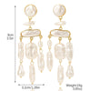 Exaggerated Imitation Pearl Earrings Heart Ushape Drop Shape Geometric For Women