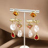 Exaggerated Imitation Pearl Earrings Heart Ushape Drop Shape Geometric For Women