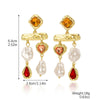 Exaggerated Imitation Pearl Earrings Heart Ushape Drop Shape Geometric For Women