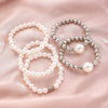Exaggerated Imitation Pearl U Shaped Beaded Bracelet Set With Diamonds For Women
