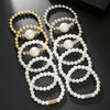 Exaggerated Imitation Pearl Women's Multilayered Geometric Hand Jewelry Hiphop Bracelet