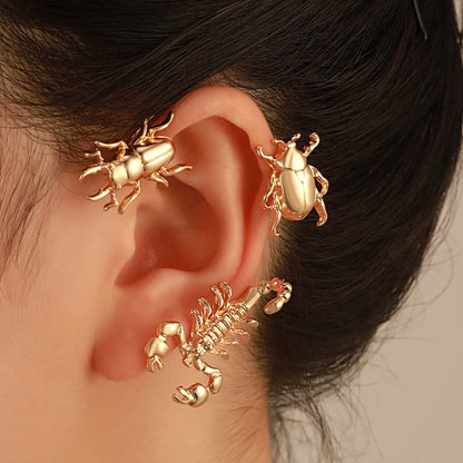 Exaggerated Insect Alloy Plating Rhinestone Ear Hook