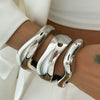 Exaggerated Irregular Curve Smooth Alloy Bracelet With Electroplating