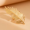 Exaggerated Irregular Feather Ring With Geometric Pearl Inlay Polished Zinc Alloy Statement Jewelry For Unisex Wear