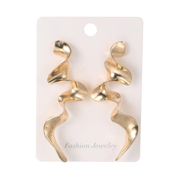 Exaggerated Irregular Geometric Distortion Alloy Earrings With Electroplating For Women