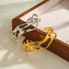 Exaggerated Irregular Geometric Hollow Bracelet In Stainless Steel With 18K Vacuum Gold Plating For Statement Jewelry