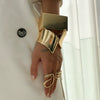 Exaggerated Irregular Square Alloy Bracelet With Electroplating