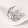 Exaggerated Irregular Temperament Highgrade Women's Open Stainless Steel Ring With Leaf Pattern And Electroplating Treatment