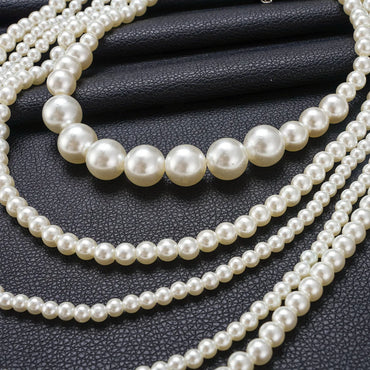 Exaggerated Lady Round ABS Imitation Pearl Wholesale Layered Necklaces