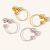 Exaggerated Large Geometric Ball Hoop Earrings For Women In Goldplated Stainless Steel