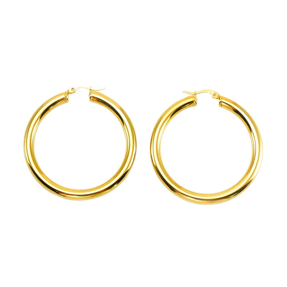 Exaggerated Large Ringshaped Geometric 316L Stainless Steel Earrings 18K Goldplated