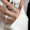 Exaggerated Lines Irregular Water Drop Glossy Alloy Ring Set For Women With Geometric Design And Electroplating